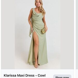 Showpo Light Green Cowl Neck Maxi Dress